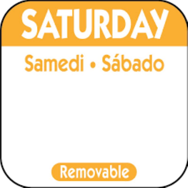 LABEL REMOVEABLE 1x1 SATURDAY