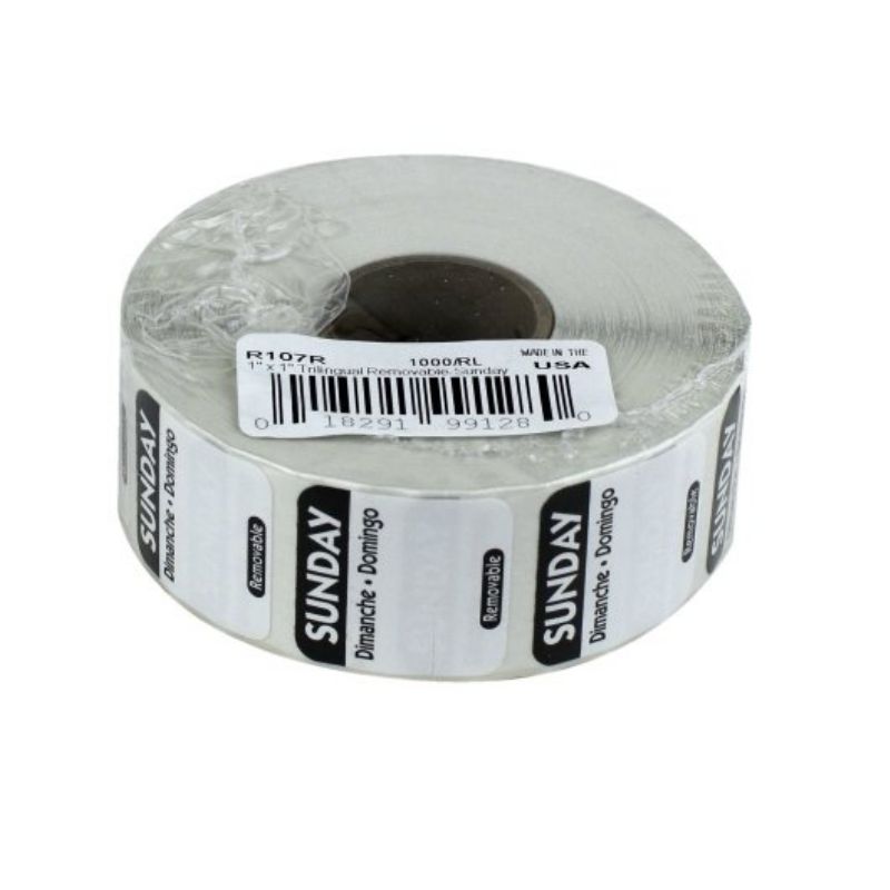 LABEL REMOVEABLE 1x1 SUNDAY