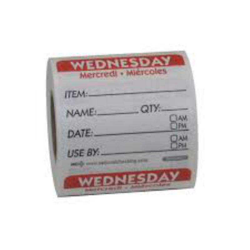 LABEL ITEM/DATE/USE 2X2 WEDNESDAY
