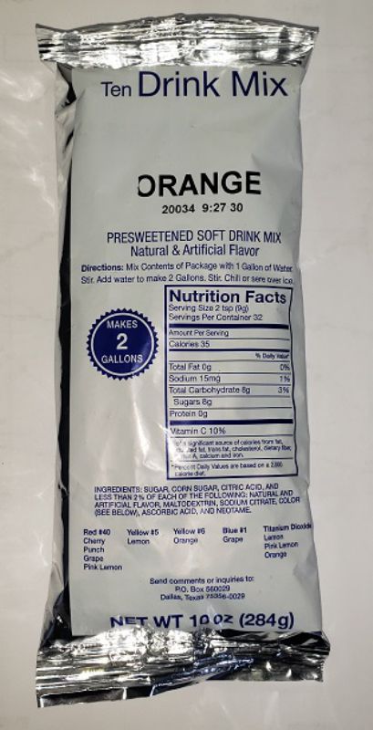 DRINK MIX ORANGE POWDER