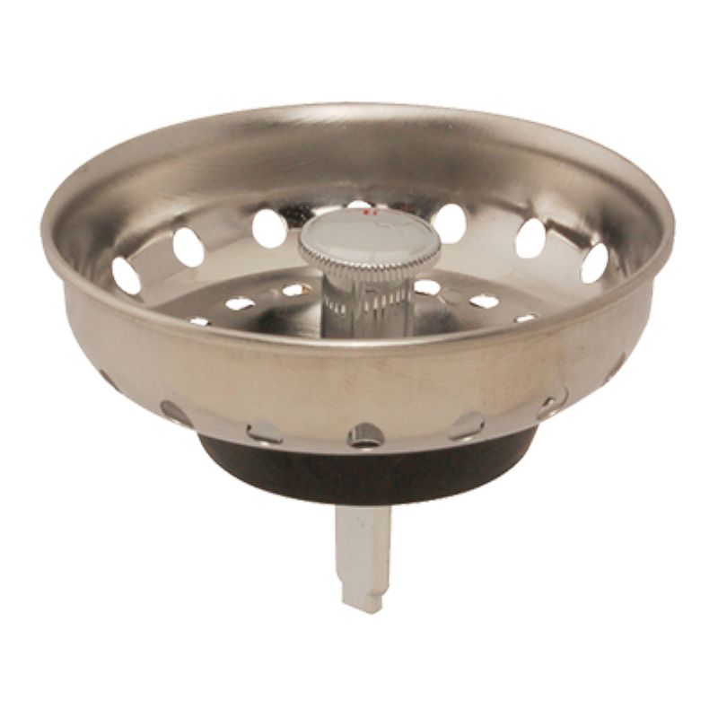 STRAINER SINK BASKET FIXED S/S 3-3/8