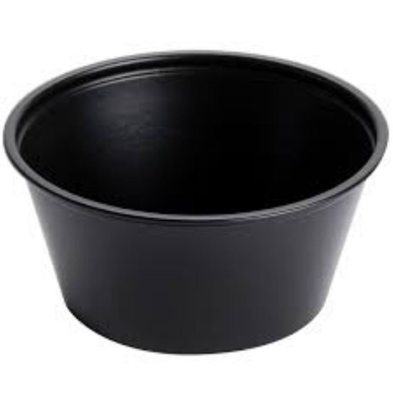 CUP PLASTIC SOUFFLE BLK 3.25OZ