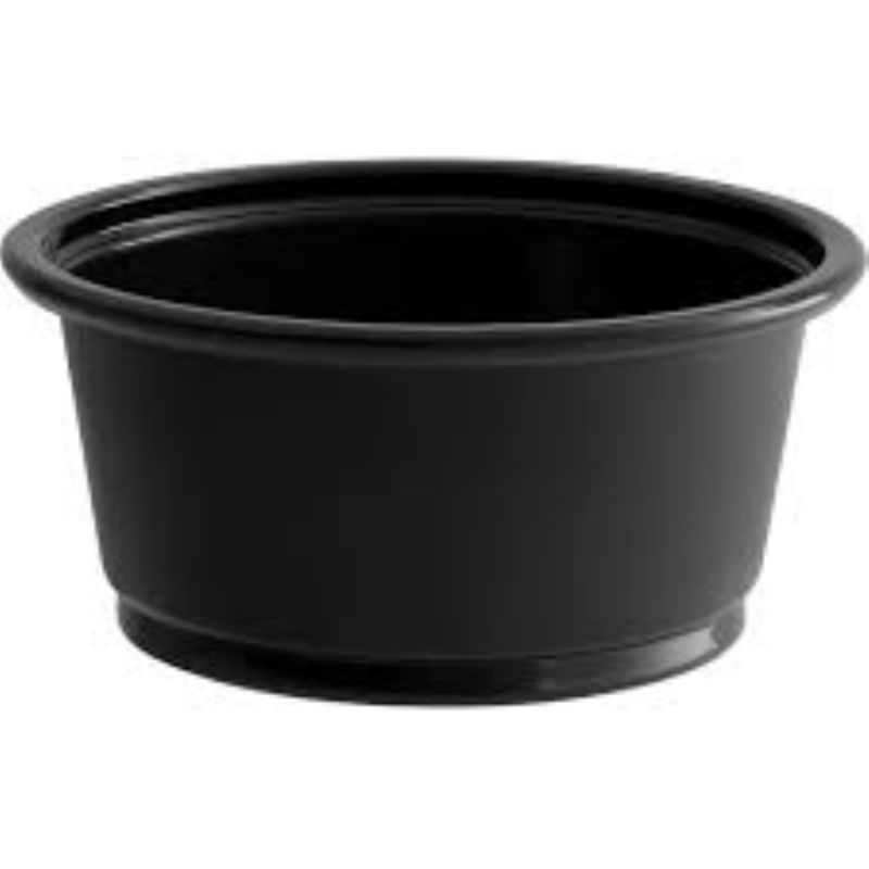 CUP SOUFFLE PLASTIC BLK 2 OZ