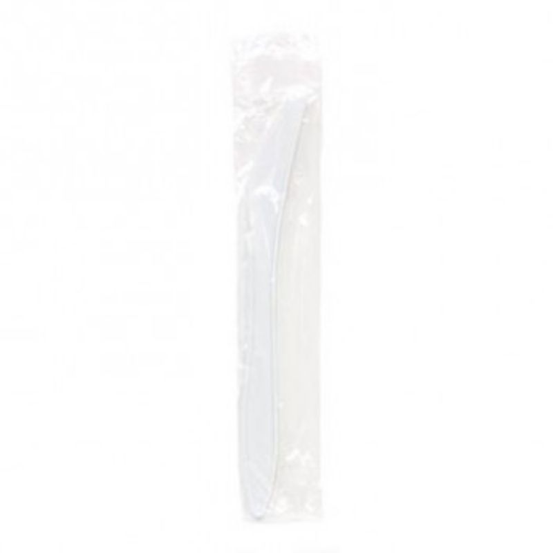 KNIFE PLASTIC MEDIUM WEIGHT WRAPPED WHITE