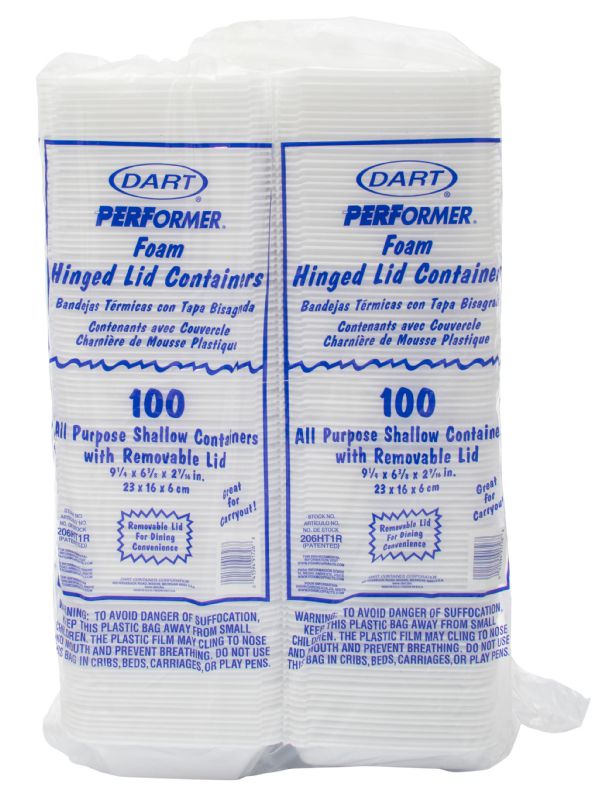 CONTAINER FOAM HINGED 9 X 6.5