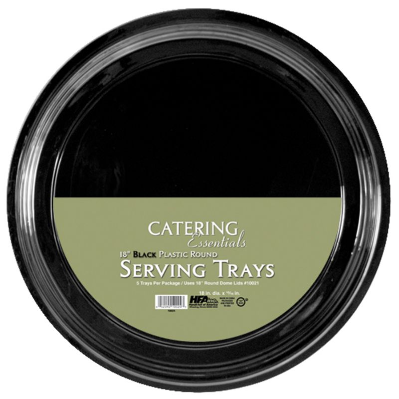TRAY PLASTIC BLACK ROUND 18
