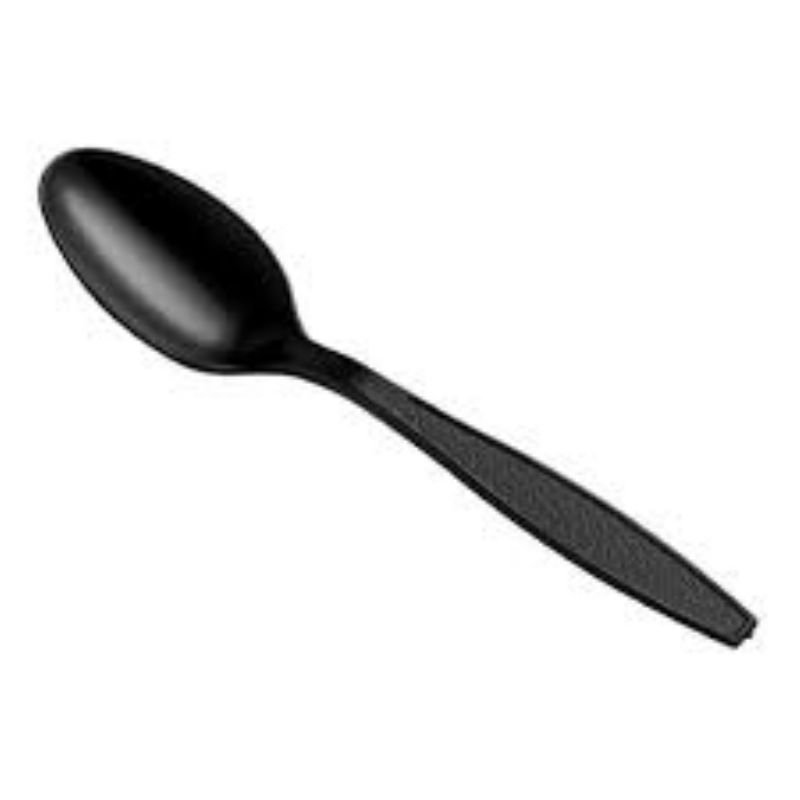 SPOON PLASTIC BLACK HEAVY WEIGHT