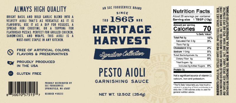 SAUCE PESTO AIOLI GARNISH