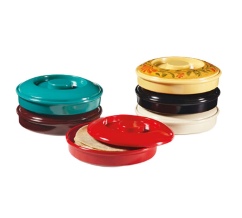 TORTILLA SERVER W/LID RED 7-3/4 INCH