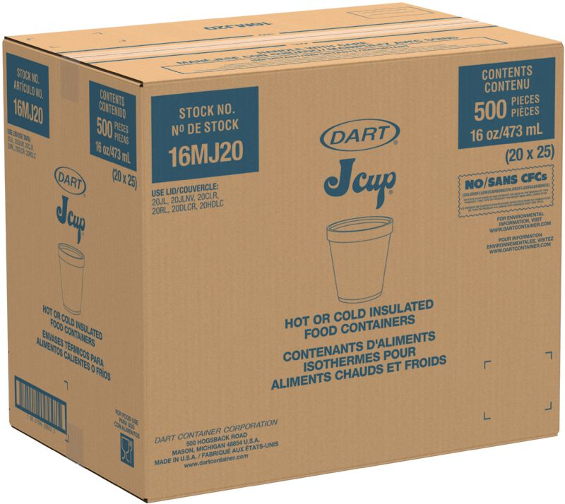 CONTAINER FOAM SQUAT 16 OZ