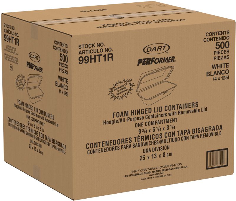CONTAINER FOAM HNGD HOAGIE 9
