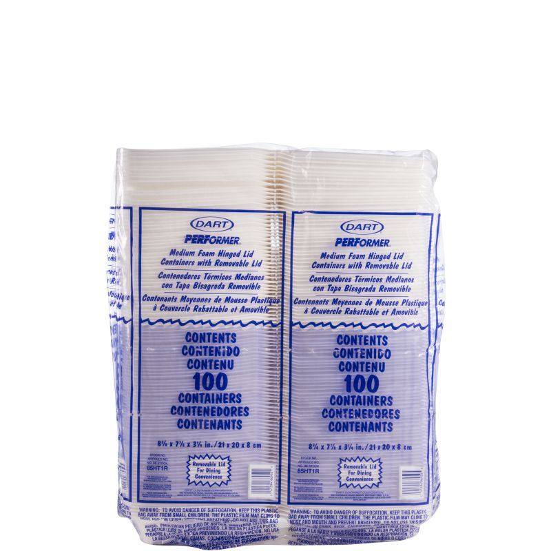 CONTAINER FOAM 1 COMP HNGD 8X8