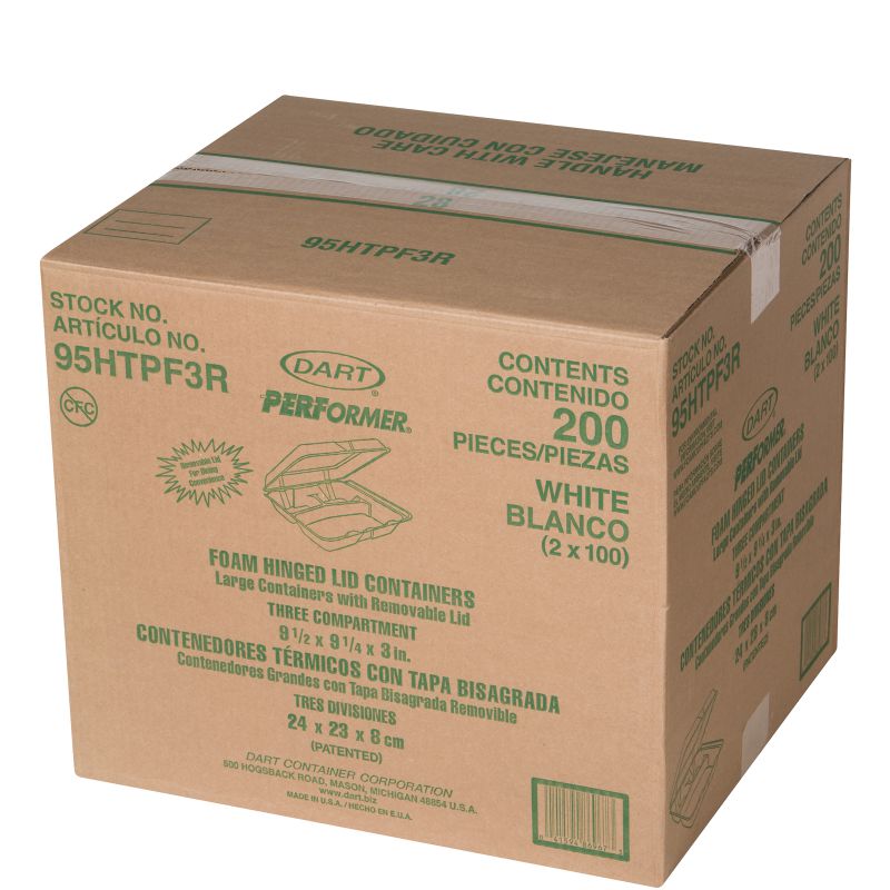 CONTAINER FOAM HINGD 3 COM 9X9