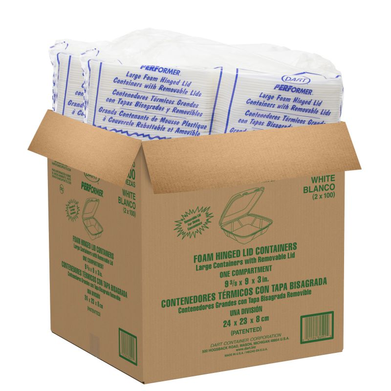 CONTAINER FOAM 1 COMP HNGD 9X9