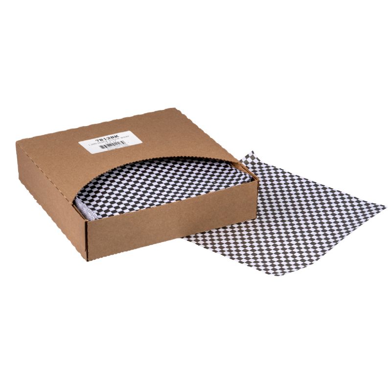 WRAP PAPER DELI BLK CHK 12X12