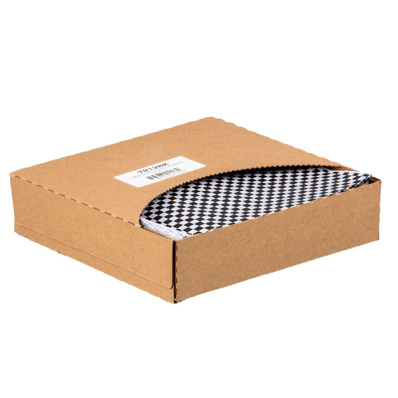 WRAP PAPER DELI BLK CHK 12X12