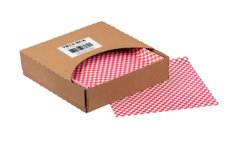 WRAP PAPER DELI RED CHK 12X12
