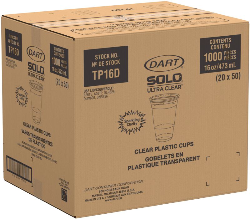 CUP PLASTIC CLR 16 OZ