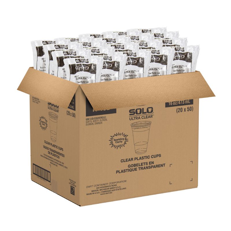 CUP PLASTIC CLR 16 OZ