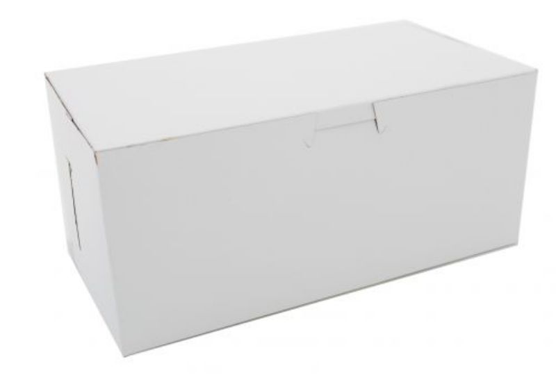 BOX CAKE DONUT WHITE 9X5X4 CORNER LOCK