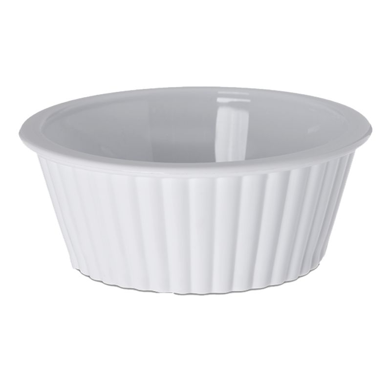 RAMEKIN PLASTIC FLUTED WHITE 2 OZ