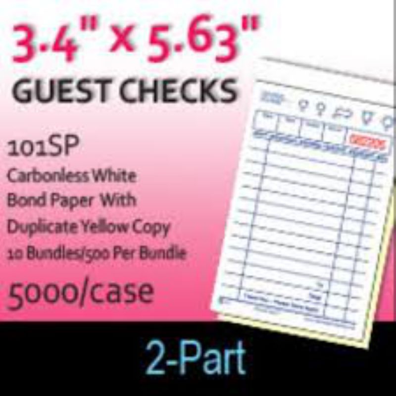 GUEST CHECK CARBON 2 PART WHT