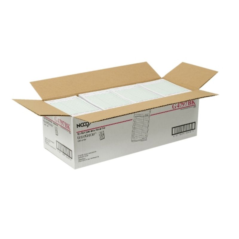 GUEST CHECK NO CARBON 2 PART GREEN