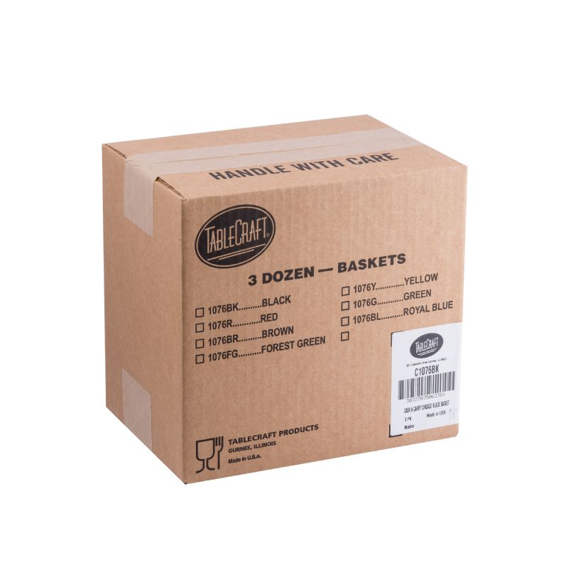 BASKET BLACK PLAS CHICAGO OVAL 10X7