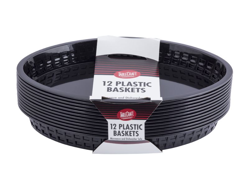 BASKET FAST FOOD OVAL BLACK