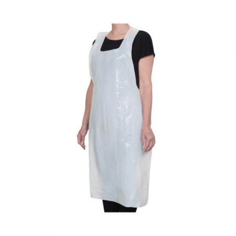 APRON DISPOSABLE PLASTIC WHITE 46X28