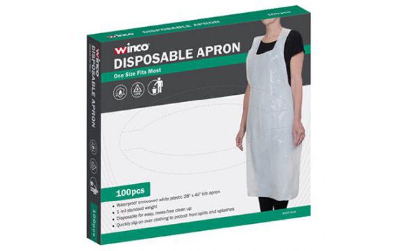 APRON DISPOSABLE PLASTIC WHITE 46X28