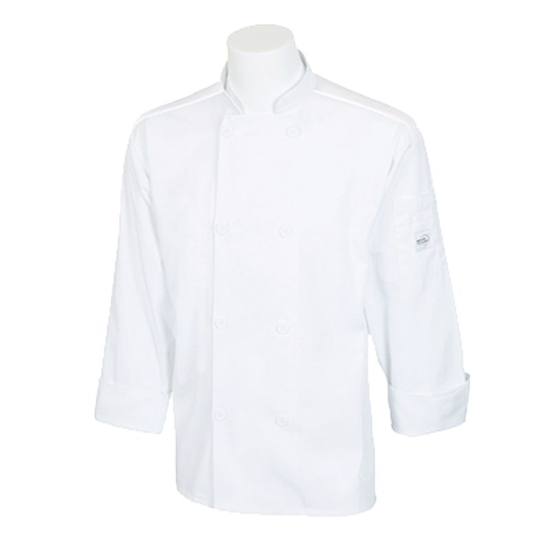 COAT CHEF XSMALL UNISEX WHITE LNG SLV