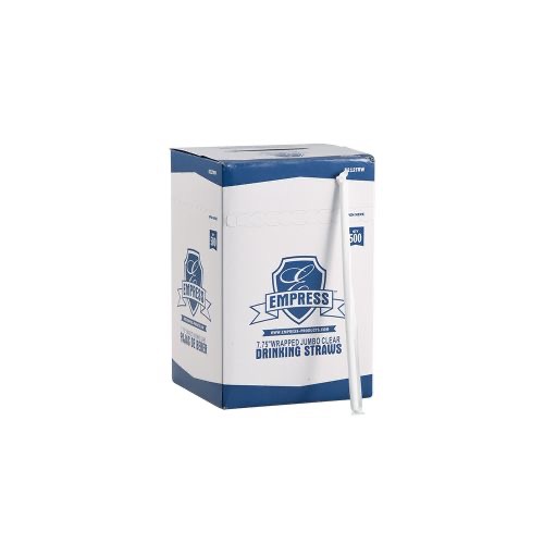 STRAW JUMBO CLEAR WRAPPED 24 500 CT 7.75 IN PER CASE
