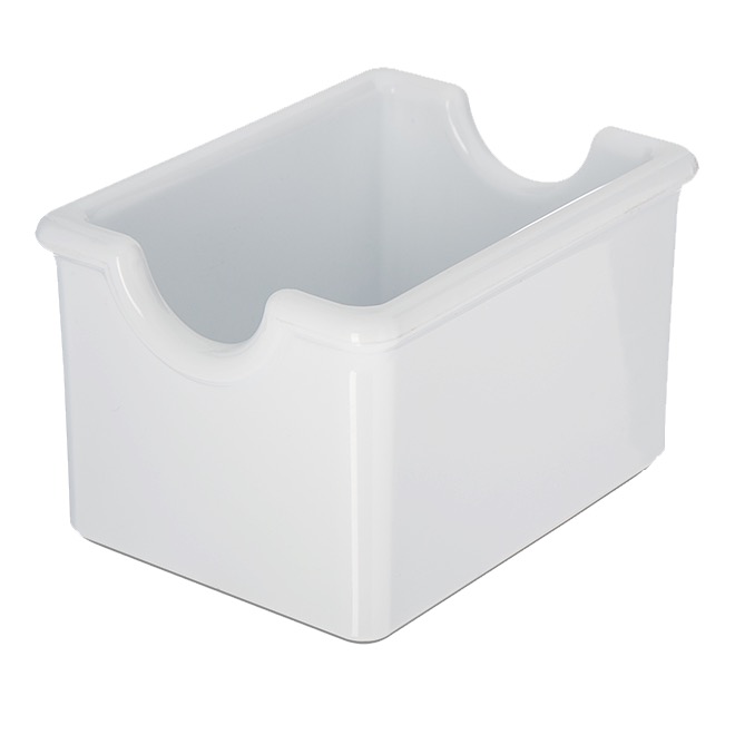 SUGAR PACKET CADDY PLASTIC WHITE HOLDS 20 PACKETS