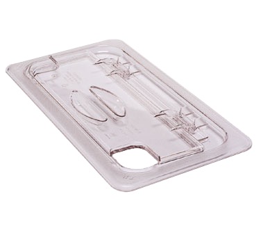 COVER PAN 1/2 SIZE NOTCHED HINGED FLIP LID CLEAR