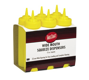 SQUEEZE BOTTLE WIDE MOUTH 16 OZ MUSTARD (6 PACK)