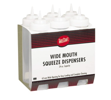 SQUEEZE BOTTLE WIDE MOUTH 24OZ NATURAL (6PACK)