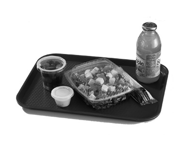 TRAY FAST FOOD PLASTIC BLACK 14X18