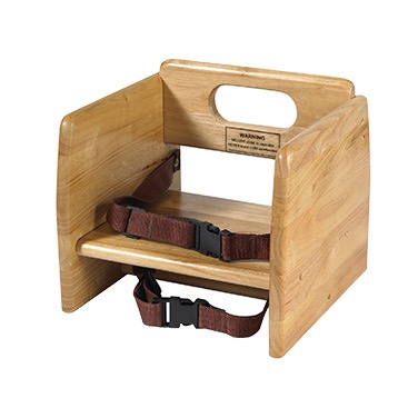 BOOSTER SEAT STACKING WOOD W/RESTRAINT NATURAL