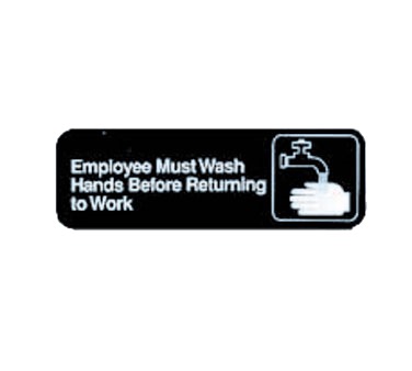 SIGN 3x9 BLACK - EMPLOYEES MUST WASH HANDS