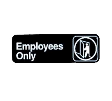 SIGN EMPLOYEES ONLY 3 X 9 BLACK