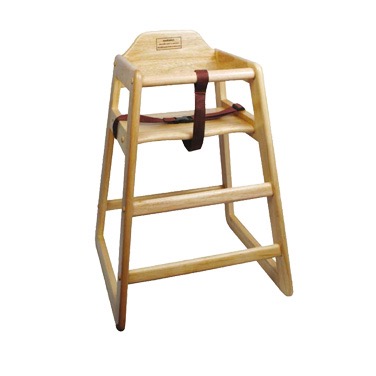 HIGH CHAIR WOOD NATURAL FINISH W/STRAP