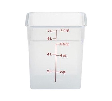 CONTAINER SQUARE 8qt TRANSLUCENT POLYPROPYLENE