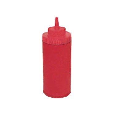 SQUEEZE BOTTLE 16oz RED WIDEMOUTH 6/PACK