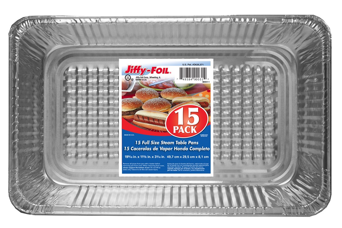 JIFFY FULL SIZE STEAM TABLE PANS 15 CT