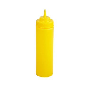 SQUEEZE BOTTLE 12oz YELLOW WIDEMOUTH 6/PACK