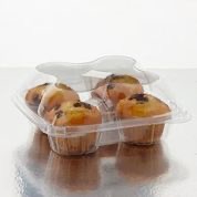 CONTAINER MUFFIN 4 COMPARTMENT 70/PK