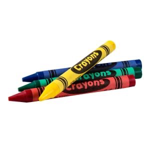 CRAYONS 4-PACK GREEN BLUE RED YELLOW 500 CT S/O