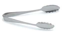 TONGS SCALLOPED SERVING STAINLESS STEEL 10-1/2