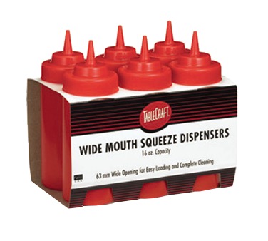 SQUEEZE BOTTLE WIDE MOUTH 8OZ KETHCUP (6PK)